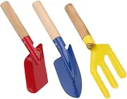 CIYODO 3pcs Gardening Tool Metal Shovel and Trowel with Handles for Soil Digging Weeding and Planting Essential Gardening Supplies