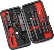 Nail Clippers Set, 11 Piece Nail Clipper Set, Manicure Set, Stainless Steel Nail Care Set, Portable Nail Clippers, Pedicure Set with Stylish Leather Case Manicure Set
