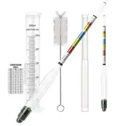 Triple Scale Alcohol Hydrometer2 pcsand Test Jar for Home Brew Wine Beer Mead...