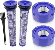 2 HEPA Post Filters and 2 Pre Filters Replacement Compatible with Dyson V7, V8 Animal and Absolute Vacuum, Compare to Part 965661-01 and 967478-01