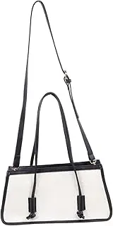 [LALADEFIEE] Fashionable Women's Canvas Bag Large Capacity Tote Bag As Shoulder Bag or Lunch Bag for Daily Use Travel Work School Beach Black Canvas