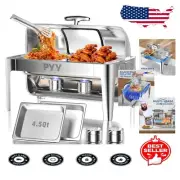 Heavy-Duty Stainless Steel Chafing Server Set - 9 QT Buffet Warmer for Events