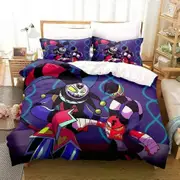 v440 Bed Sheets Anime Helluva Blitzo Boss Bedding Set Duvet Cover Bed Set Quilt Cover Pillowcase Comforter king Queen Size Boys Adult 3-Piece Bedding