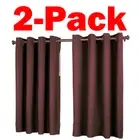 RICARDO 2-Pack Espresso Polyester Solid 56 W x 45 L in. Grommet Blackout Curtain