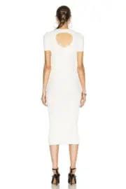 NWT $575 HELMUT LANG Size L Black Ribbed Keyhole Dress