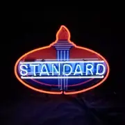 Standard Torch Gasoline 19"x15" Glass Neon Signs Custom Man Cave Wall Night Lamp