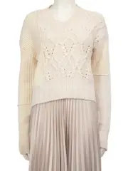 McQ Ecru V-Neck Knit Jumper