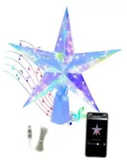 Christmas Tree Star 50LEDs, 11.5'' Smart Lighted Tree Topper Multicolor