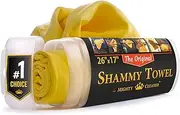 Premium Chamois Cloth Super Absorbent Reusable Shammy Towel - 26”x17” - Scratch-Free Car Shammy Towel With Storage Tube