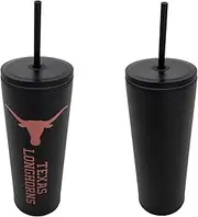University of Texas 24oz Rally Tumbler Longhorns UT Austin Insulated Stainless Steel with Lid and Straw Reusable Double Walled Cup Hot and Cold Drinkware Full Color 24 Ounces (Design C)