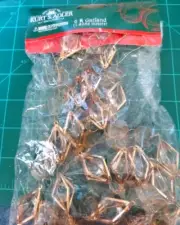 Kurt Adler Elegant Goldtone & Clear Beaded Christmas Tree Garland 6 Ft