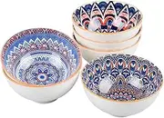 6 Pack 4.5 Inch Diameter Small Ceramic Bowls - Porcelain, Soup, Salad, Pasta, Rice, Dessert, Yoghurt, Condiments, Side Dishes, Dip, Ice Cream Ceramic Bowls