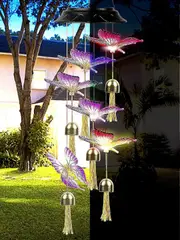 Solar Wind Chimes, Butterfly Solar Wind Chimes, Solar Wind Chimes, Butterfly Wind Chimes, Solar Wind Chimes Color Led Light Patio Lawn Decor For Mom