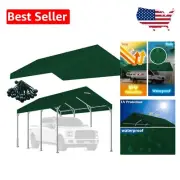 Heavy Duty Waterproof 12x20 Carport Replacement Canopy Cover with Bungees
