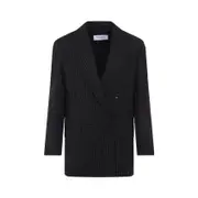 [Max Mara] Max Mara-Black And White Mattia Wool Jacket-Donna 38 IT