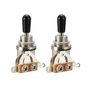 3-Way Pickup Selector Switch for Electric Guitar Black Switch Tip Knob 2pcs