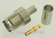 Mini-UHF Female Crimp Coax Connector RG-58 2-Pack by W5SWL