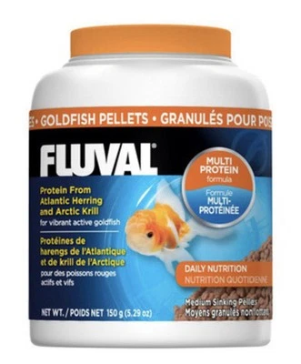 Fluval Nutrafin Goldfish Sinking Pellets Oranda Lion head Food Medium 3mm 150gm