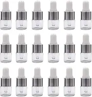 ConStore 50pcs Clear Glass Dropper Bottles Mini Essential Oil Vials with Glass Eye Dropper Empty Cosmetic Lotion Sample Bottles Refillable DIY Cosmetic Container Liquid Perfume (1ml)