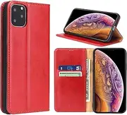 GoshukunTech Case for iPhone 11,for iPhone 11 Wallet Cover,6.1 inch,Magnetic Wallet Case Leather Flip Folio Cover with Card Slots-Red