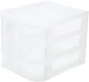 jojofuny Box Desk Storage Organizer with Drawers Plastic File Drawer Organizer for Office Seamless Smooth Operation Lightweight Storage for Home and Office Supplies