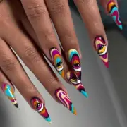 Hand-Painted Psychedelic Eye Press-On Nails Colorful 3D Abstract Art