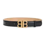 [Balenciaga] Balenciaga-Balenciaga Black Lamb Leather Bb Soft 30 Belt-Donna 75 CM