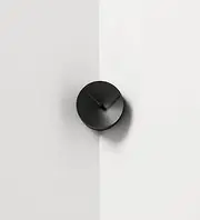 mosery Wall Clock in to The Corner-Attached Black Color 3.4 inch high Silent Non Ticking Battery Operated Room Living Room Desk Office Clock Decoration (Black)