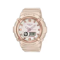 在飛比找PChome24h購物優惠-【CASIO BABY-G】時尚金屬光感雙顯運動腕錶-粉膚色