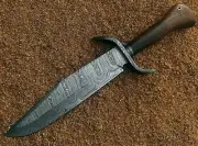 Bowie Knife Custom Made Hand Forged Damascus Steel Handmade Bowie Knife