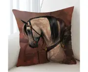 The Traveler Solid Strong White Horse Cushion Cover Only