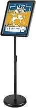 Button Style A3 Heavy Duty Floor Standing Sign Holder Stand,11x17 Inch Adjustable Pedestal Poster Sign Stand, Aluminum Snap Open Frame for Vertical and Horizontal View Sign Displayed C