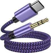 USB Type C to 3.5mm Audio Cable Aux Adapter for Samsung Galaxy A36/A16/A56/A15/A54/A55/S25 Ultra/S24/S23/S22/S21/S20 3FT USB C to Headphone Car Stereo Cable Aux Cord for iPhone 16e/16 Pro Max/15 Pro