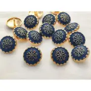 Navy blue and Golden Color Metal Button