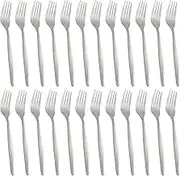 Argon Tableware Economy Stainless Steel Dinner Forks - 19.5cm - Pack of 24 - Silver Dining Forks High Polished Metal Fork Dishwasher Safe 24-Piece Table Fork Cutlery Set