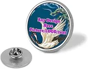 [FAWENLI] Personalised Photo Lapel Pin - Customized 25Mm Round Design Your Own Photo Logo Name Pins Buttons Non-Fading Lapel Pin Suitable for Shirt Jacket Business Wedding,Personalized,2.5 * 2.5Cm