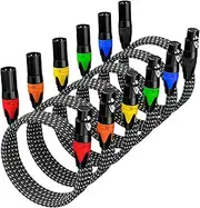 XLR Cables, XLR Microphone Cables 7.5M 6 Pack, 3-Pin Premium Balanced Shielded XLR Speaker Cable Male to Female Balanced Mic Patch Cord