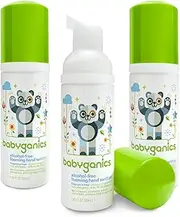 Babyganics Alcohol-Free Foaming Hand Sanitizer, Fragrance Free, On-The-Go, 50 ml (1.69-Ounce), Pump Bottle (Pack of 3)