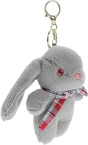 [ANDRESLAD] Cute Plush Rabbit Pendant Stuffed Animal Keychain Creative Keyring Decor for Home School