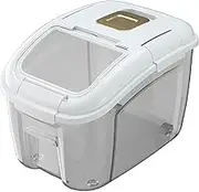 Rice Storage Container 5KG Cereal Dispenser Moisture-Proof Rice Dispenser with Rolling Wheel Airtight Sealed Rice Bucket with Measuring Cup Food Container for Beans, Flour Cereal Dispenser Rice Bucke