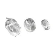 Transparent Oval 2 pearl Drill Cross Beads for Fishing Lure Pack of 100pcs