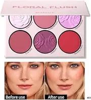 [MAFFICK] 6-Color Blush Palette,Eyeshadow Palette-Matte Pearl Finish for Diversified Vibrant Looks (01)