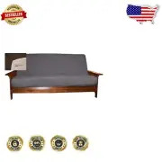 Luxurious Grey Micro-Suede Futon Cover 54x75+8 for Sofa & Daybed Protection
