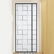 Reversible Left or Right Side Opening Insulated Door Curtain, Keep Cold Out Thermal Magnetic Door Screen Cover Auto Closer for Kitchen, Bedroom, Air Conditioner Room, Fits Doors up to 34" x 80", Grey