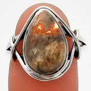 Natural Rosetta Picture Jasper 925 Sterling Silver Ring s.8.5 Jewelry R-1054