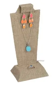Combination Jewelry Display Earring Pendant Ring Display Mini Burlap Display