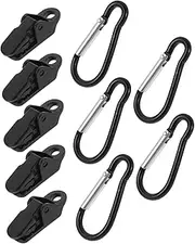 1 Set Windproof Tarp Clamps for Car Camping Alligator Clips Carabiner Hooks for Secure Tent Setup Portable Reliable Fixing Clips for