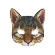 Cat Halloween Animal Half Mask Women Men Masquerade Cat Mask Halloween Costume Party Supplies orange/blue/white Dragen-Li