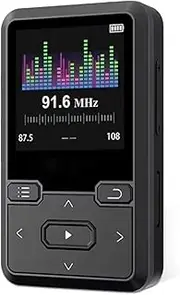 Snblzhef Mini Back Clip 32GB Lossless Sound MP3 Player with BT 5.0,Pedometer FM Radio, Mini 1.44 Inch Music Player