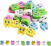 MINAOLULUS 60pcs Tooth Shaped Erasers for Bulk Mini Cartoon Pencil Erasers Cute Classroom Prizes Vibrant Colors to Encourage Creativity and Fun Learning